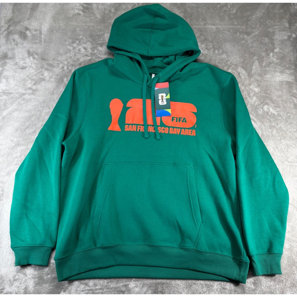 FIFA Hoodie Mens XXL 2XL Green NEW World Cup 2026 San Francisco Bay Area Graphic